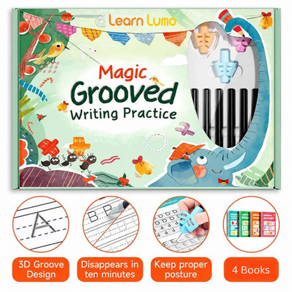LumoTrace™ Magic Grooved Handwriting Practice Workbook for kids